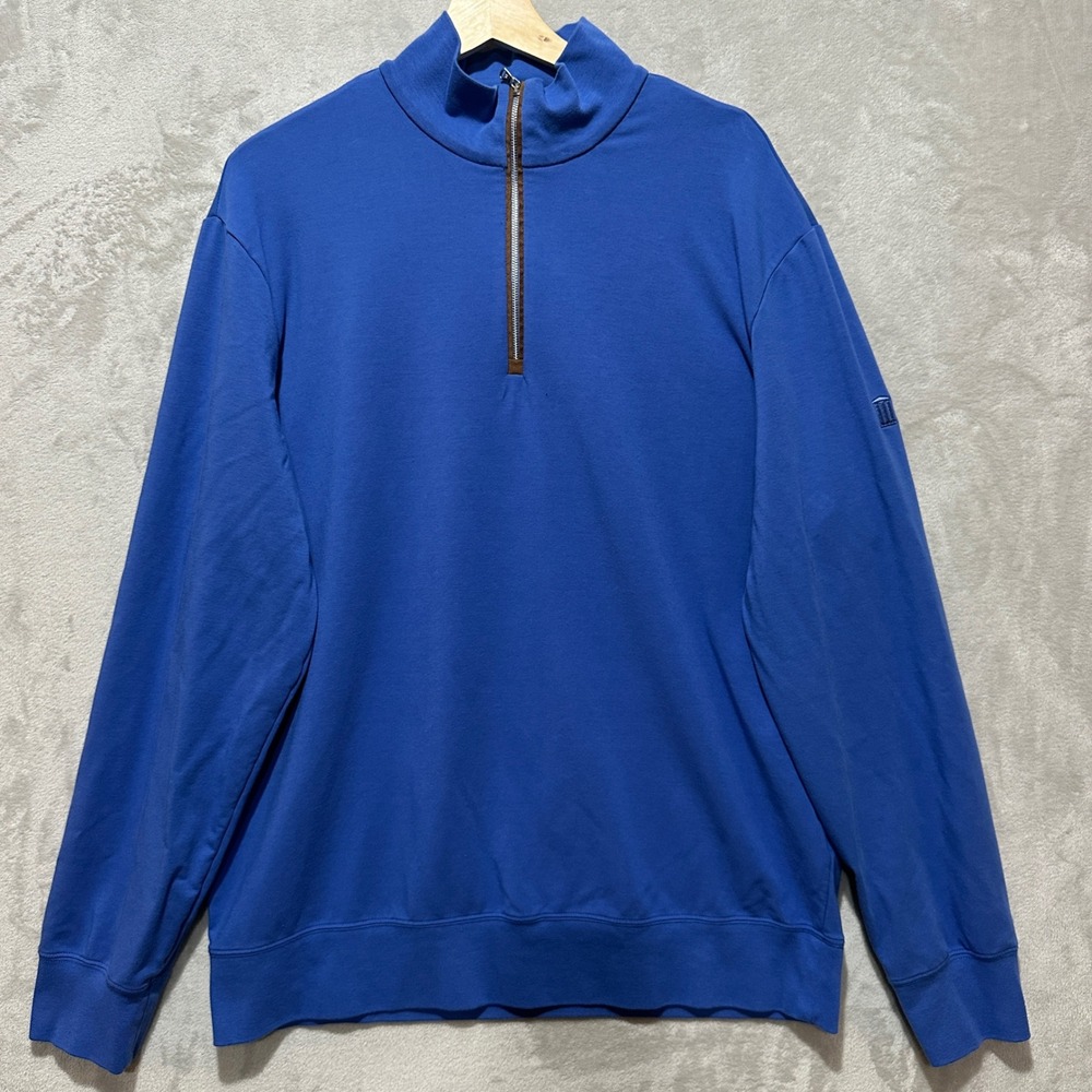 Polo Golf Ralph Lauren Mens XL Blue 1/4 Zip Water Repellent Pullover Sweatshirt